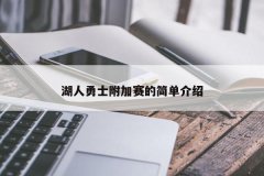 湖人勇士附加赛的简单介绍