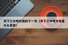 <b>天下三分明月夜的下一句（天下三分明月夜是什么意思）</b>